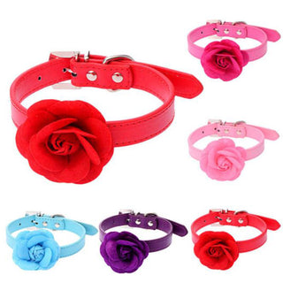 Adjustable Rose Flower Pet Collar